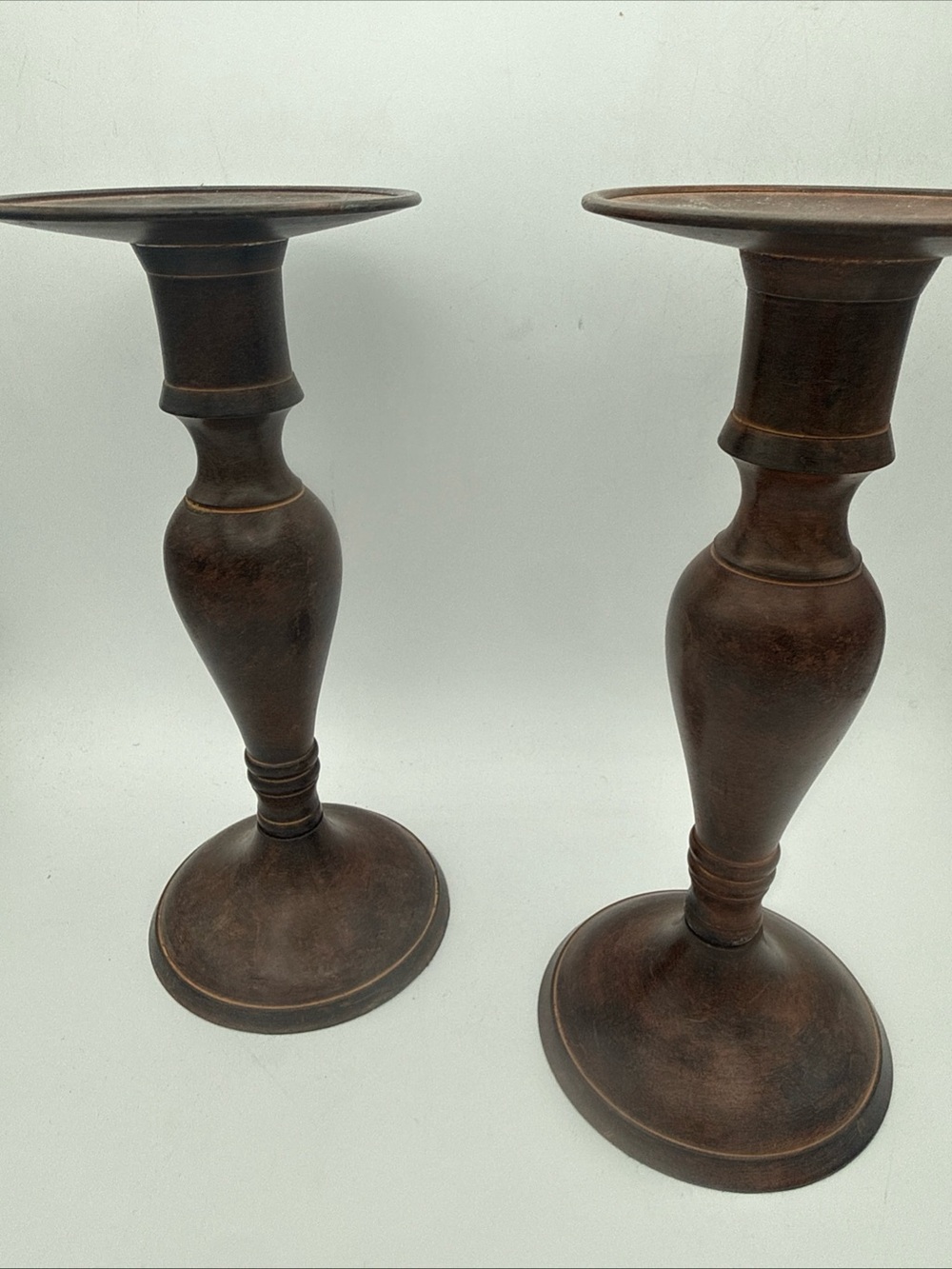World Market Brass Painted Wood Like 9” Candle Stick Holders India